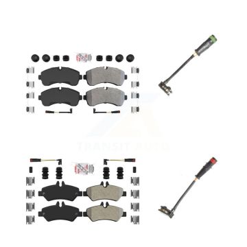 Front Rear Ceramic Disc Brake Pad & Extra Wear Sensor Kit For Mercedes-Benz Sprinter 3500 KNW-100153