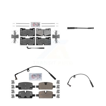 Front Rear Ceramic Brake Pad Extra Wear Sensor Kit For GMC Chevrolet Silverado 1500 Yukon KNW-100171