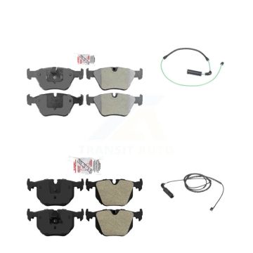 Front Rear Ceramic Disc Brake Pads And Wear Sensors Kit For BMW 330Ci 330i 330xi 3.0L KNW-100190