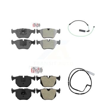 Front Rear Ceramic Disc Brake Pads And Wear Sensors Kit For 2005 BMW 330xi 3.0L KNW-100191