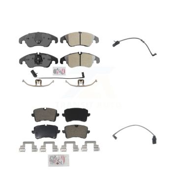 Front Rear Ceramic Disc Brake Pads And Extra Wear Sensors Kit For Audi A7 Quattro A6 KNW-100194