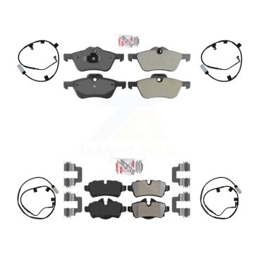 Front Rear Ceramic Disc Brake Pads And Wear Sensors Kit For Mini Cooper KNW-100205