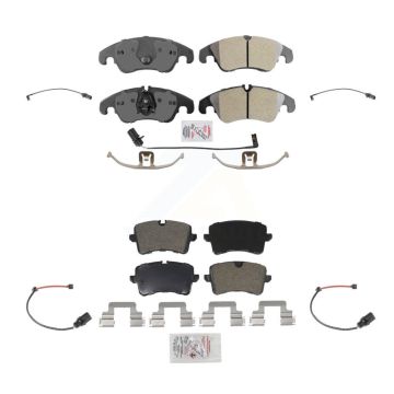 Front Rear Ceramic Disc Brake Pads And Extra Wear Sensors Kit For 2012 Audi A6 KNW-100206