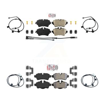Front Rear Ceramic Disc Brake Pads And Extra Wear Sensors Kit For 2015 Mini Cooper 1.6L KNW-100214