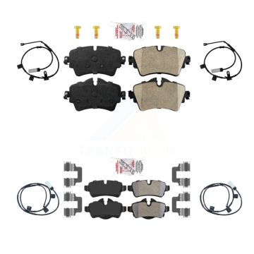 Front Rear Ceramic Disc Brake Pads And Wear Sensors Kit For 2015 Mini Cooper 1.6L KNW-100215
