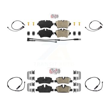 Front Rear Ceramic Disc Brake Pads And Extra Wear Sensors Kit For Mini Cooper KNW-100219