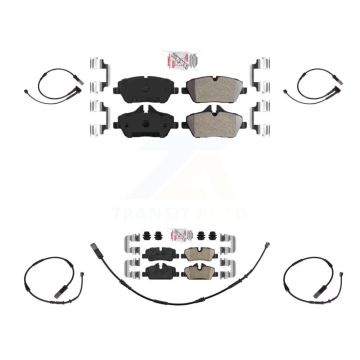 Front Rear Ceramic Disc Brake Pads And Extra Wear Sensors Kit For Mini Cooper KNW-100220