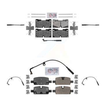 Front Rear Ceramic Brake Pad Extra Wear Sensor Kit For GMC Chevrolet Silverado 1500 Yukon KNW-100230