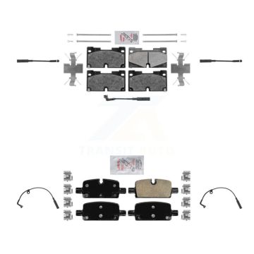 Front Rear Ceramic Brake Pad Extra Wear Sensor Kit For GMC Chevrolet Silverado 1500 Yukon KNW-100231