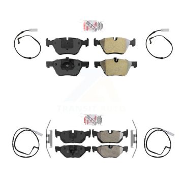 Front Rear Ceramic Disc Brake Pads And Wear Sensors Kit For BMW 128i 328i 323i 325i KNW-100242