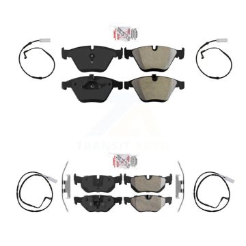 Front Rear Ceramic Disc Brake Pads And Wear Sensors Kit For BMW 328i KNW-100247