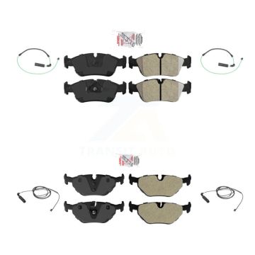 Front Rear Ceramic Disc Brake Pads And Wear Sensors Kit For 2001-2005 BMW 325xi 2.5L KNW-100253