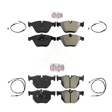 Front Rear Ceramic Brake Pads Wear Sensor Kit For 13 BMW 335i Convertible Coupe with 3.0L KNW-100260