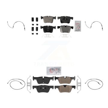 Front Rear Ceramic Disc Brake Pads And Wear Sensors Kit For BMW 320i xDrive 328d 2.0L KNW-100261