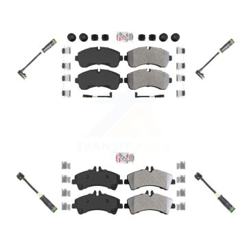 Front Rear Ceramic Brake Pad Extra Wear Sensor Kit For Mercedes-Benz Sprinter 3500 3500XD KNW-100265