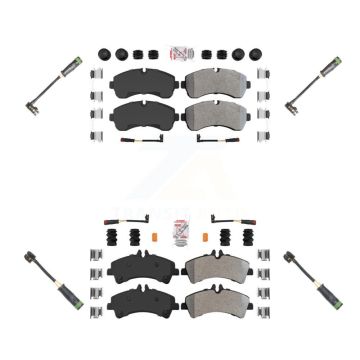 Front Rear Ceramic Brake Pad Extra Wear Sensor Kit For Mercedes-Benz Sprinter 3500 3500XD KNW-100267