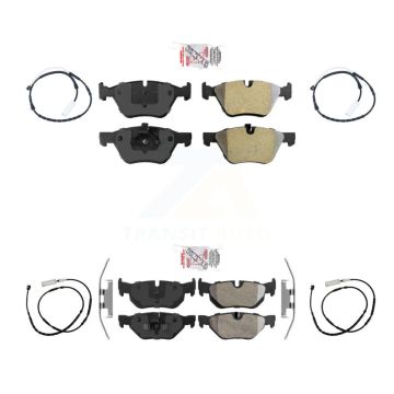 Front Rear Ceramic Disc Brake Pads And Wear Sensors Kit For 2012 BMW X1 xDrive28i KNW-100274