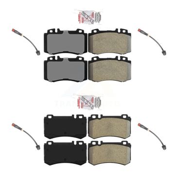 Front Rear Ceramic Disc Brake Pads And Wear Sensors Kit For Mercedes-Benz SLK55 AMG KNW-100283