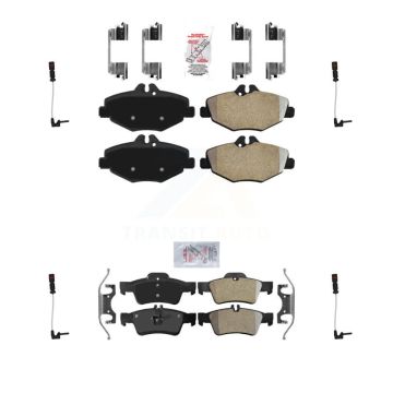 Front Rear Ceramic Brake Pads Wear Sensor Kit For 2003 Mercedes-Benz E320 Sedan with 3.2L KNW-100286
