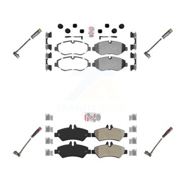 Front Rear Ceramic Brake Pads Extra Wear Sensor Kit For Sprinter 2500 Mercedes-Benz Dodge KNW-100298