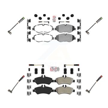 Front Rear Ceramic Brake Pads Extra Wear Sensor Kit For Sprinter 2500 Mercedes-Benz Dodge KNW-100299