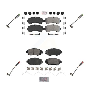 Front Rear Ceramic Brake Pad & Extra Wear Sensor Kit For Mercedes-Benz Sprinter 2500 1500 KNW-100304