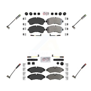 Front Rear Ceramic Brake Pad & Extra Wear Sensor Kit For Mercedes-Benz Sprinter 2500 1500 KNW-100305