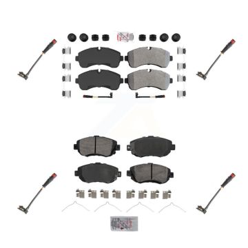 Front Rear Ceramic Brake Pad & Extra Wear Sensor Kit For Mercedes-Benz Sprinter 2500 1500 KNW-100306