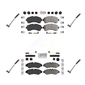 Front Rear Ceramic Brake Pad & Extra Wear Sensor Kit For Mercedes-Benz Sprinter 2500 1500 KNW-100307