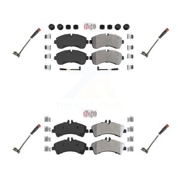 Front Rear Ceramic Disc Brake Pad Extra Wear Sensor Kit For 2009 Dodge Sprinter 3500 3.0L KNW-100308