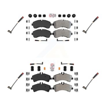 Front Rear Ceramic Disc Brake Pad Extra Wear Sensor Kit For 2009 Dodge Sprinter 3500 3.0L KNW-100310