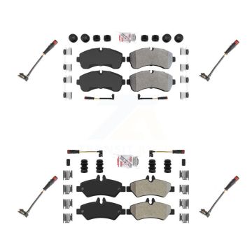 Front Rear Ceramic Disc Brake Pad Extra Wear Sensor Kit For 2009 Dodge Sprinter 3500 3.0L KNW-100311