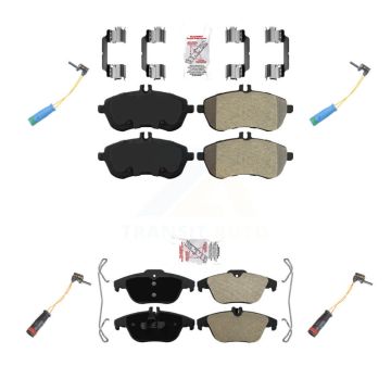 Front Rear Ceramic Disc Brake Pads And Wear Sensors Kit For 2012 Mercedes-Benz C250 1.8L KNW-100317