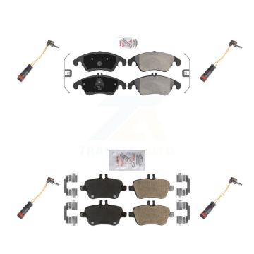 Front Rear Ceramic Disc Brake Pads And Wear Sensors Kit For Mercedes-Benz SLK350 KNW-100320