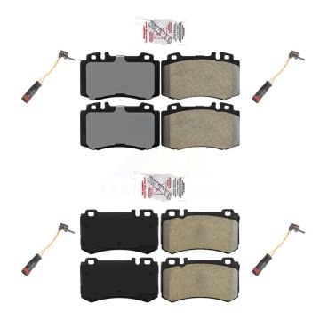 Front Rear Ceramic Disc Brake Pads And Wear Sensors Kit For Mercedes-Benz CL600 CL55 AMG KNW-100336