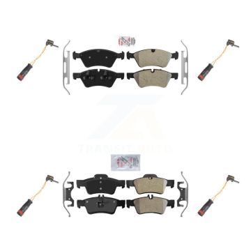 Front Rear Ceramic Disc Brake Pads And Wear Sensors Kit For Mercedes-Benz E350 AWD KNW-100339