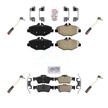 Front Rear Ceramic Disc Brake Pads And Wear Sensors Kit For Mercedes-Benz E350 RWD KNW-100340