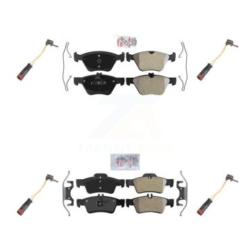 Front Rear Ceramic Disc Brake Pads And Wear Sensors Kit For Mercedes-Benz E350 E300 KNW-100341