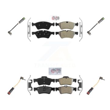 Front Rear Ceramic Brake Pads Wear Sensor Kit For Mercedes-Benz E550 4Matic with AWD 5.5L KNW-100343