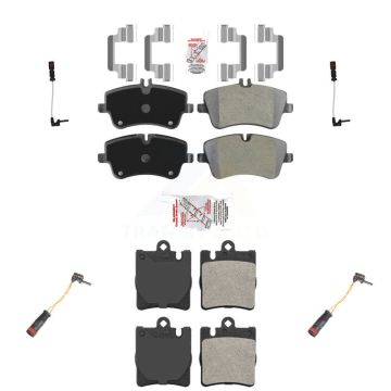 Front Rear Ceramic Brake Pads Wear Sensor Kit For 03 Mercedes-Benz CLK320 Coupe with 3.2L KNW-100345
