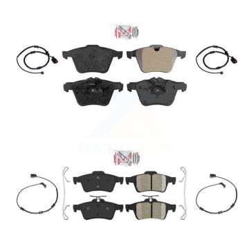 Front Rear Ceramic Brake Pad Wear Sensor Kit For Jaguar XJ Base L Portfolio with AWD 3.0L KNW-100353