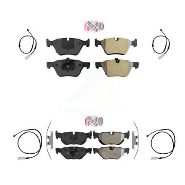 Front Rear Ceramic Disc Brake Pads And Wear Sensors Kit For 2013 BMW 128i 3.0L KNW-100357