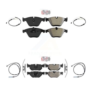 Front Rear Ceramic Disc Brake Pads And Wear Sensors Kit For BMW 328i xDrive KNW-100358