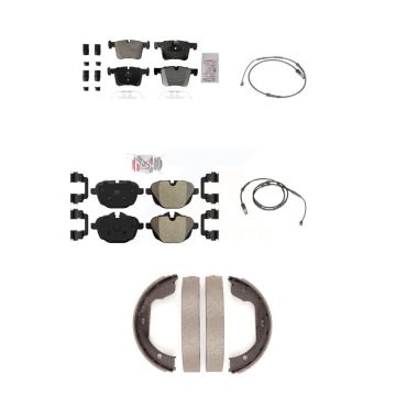 Front Rear Ceramic Disc Brake Pads And Wear Sensors Kit (5Pc) For 2011 BMW X3 xDrive28i KNW-100392