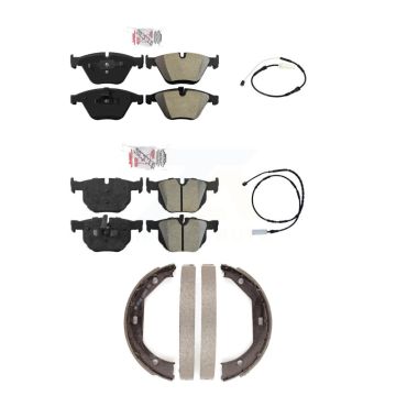 Front Rear Ceramic Disc Brake Pads And Wear Sensors Kit (5Pc) For BMW 335i 335is 335d KNW-100395