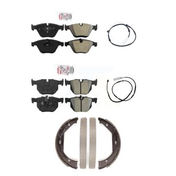 Front Rear Ceramic Brake Pads Wear Sensor Kit (5Pc) For 13 BMW X1 xDrive35i with AWD 3.0L KNW-100397