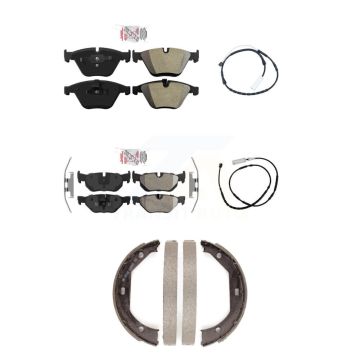 Front Rear Ceramic Brake Pads Wear Sensor Kit (5Pc) For 13 BMW X1 xDrive28i with AWD 2.0L KNW-100399