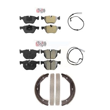 Front Rear Ceramic Disc Brake Pads And Wear Sensors Kit (5Pc) For 2006 BMW 330i KNW-100403