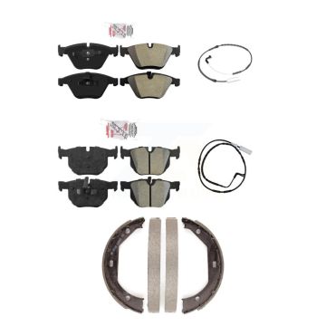 Front Rear Ceramic Brake Pad And Wear Sensor Kit (5Pc) For 2009-2010 BMW 335i xDrive 3.0L KNW-100405