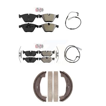 Front Rear Ceramic Brake Pad And Wear Sensor Kit (5Pc) For BMW 328i Sedan Coupe with 3.0L KNW-100423
